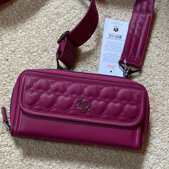 Lug Kickflip Satin Luxe with matching Satin Luxe strap-Raspberry - Picture 1 of 4